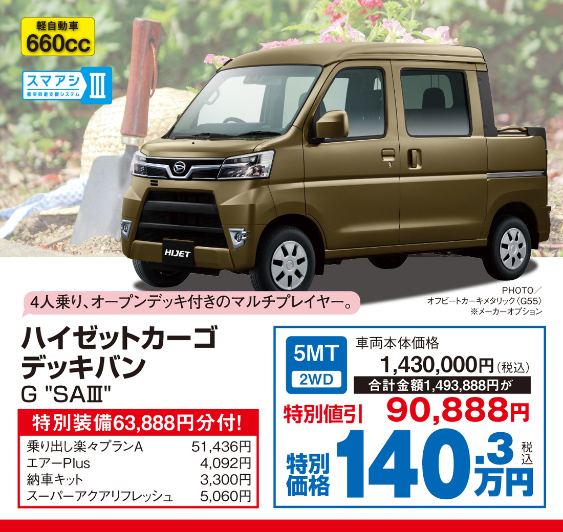 働く車ベストセレクション ダイハツ沼津販売株式会社