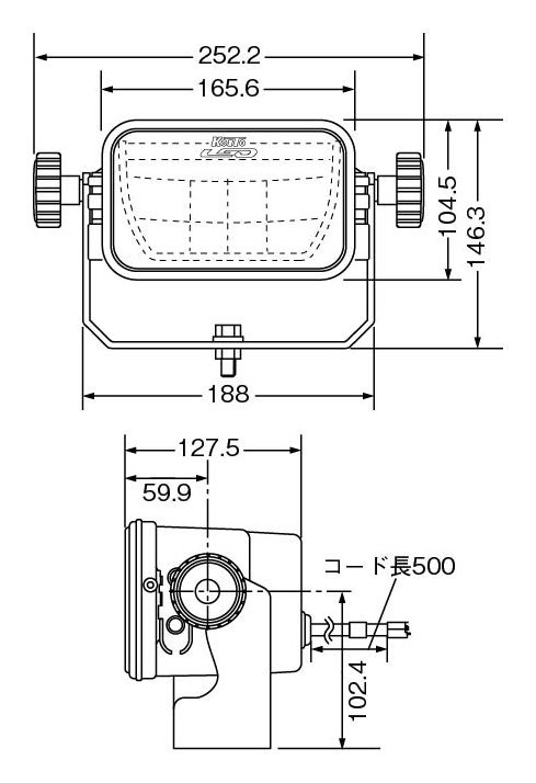 LEDワーキングランプ角型タイプ | ワーキングランプ | 建設機械・産業 