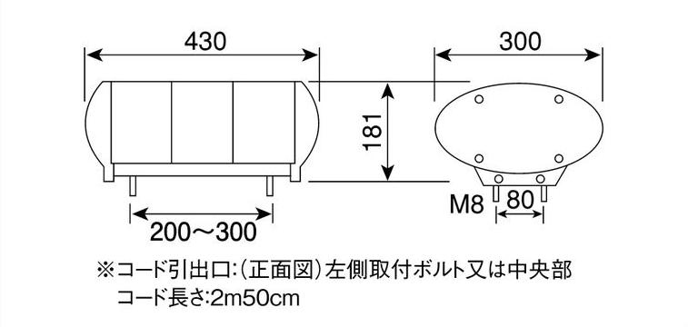 小糸製作所 赤色散光式警光灯 M型 43型12V(幅430mmタイプ) LED43BRSM - 3