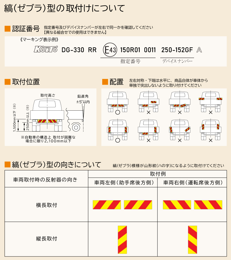 大型後部反射器 UN部品認証(UN R150)取得品 | トラック・バス用品（LED 