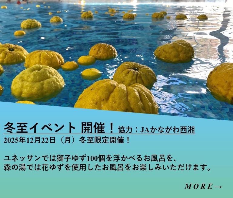 ★イベント情報!★冬至限定!ゆずのお風呂をお楽しみに!