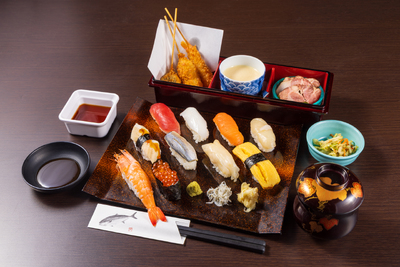 【ユネッサン】「寿司としゃぶしゃぶ　くましろ」